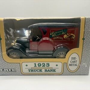Anheuser-Busch 1923 Die-Cast Metal Truck Bank - Red and Black